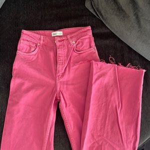 Zara pink wide leg jeans